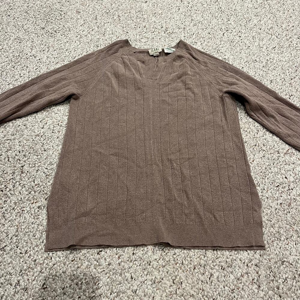 Logo Lori Goldstein Bamboo Rayon Blend  Long Sleeve Tee Sz L Tan Casual Comfy